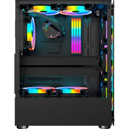 Корпус 1stPlayer V2-A-4R1 Color LED Black без БЖ