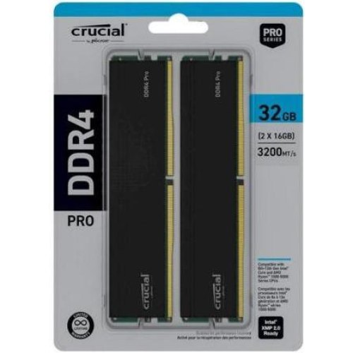 Crucial 32 GB (2x16GB) DDR4 3200 MHz Pro (CP2K16G4DFRA32A)