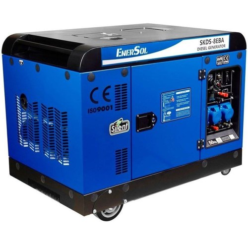 Генератор дизельний EnerSol, 230В (1 фаза), 7.5/8кВт, електростартер, AVR, кожух,  221кг