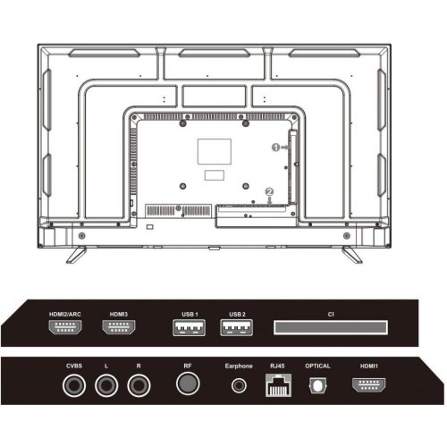 TV 50 Mystery MTV-5060UDT2 4K/Android 11/DVB-T2/2xUSB 2.0/3хHDMI/CI-слот/Wi-Fi/Black