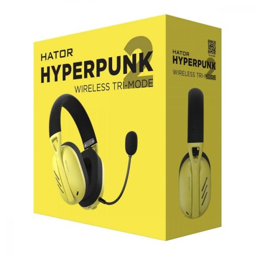 Гарнітура бездротова ігрова, Hator Hyperpunk 2 Wireless Tri-mode Black/Yellow (HTA-857)
