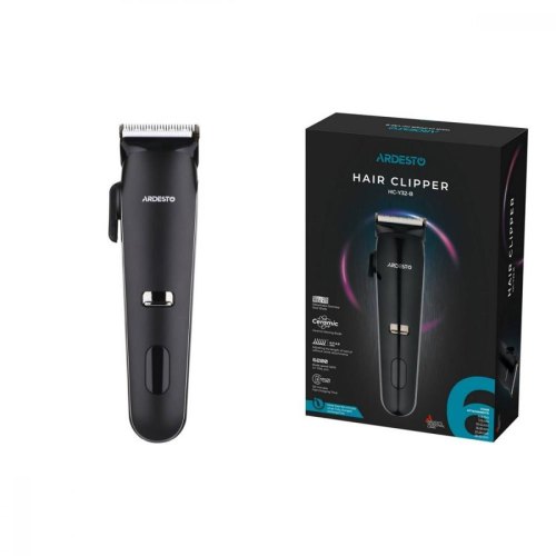 Машинка для стрижки  Ardesto HC-Y32-B, мережа+акум., насадок-6, сталь+кераміка, чорний