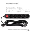 Сетевой фильтр питания ColorWay CW-PSEA55BK, 5 розеток/ 5M black (CW-PSEA55BK)
