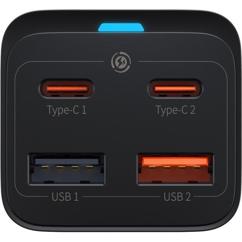 Baseus Wall Charger GaN3 Pro 2xUSB 2xType-C 65W Black with USB-C (CCGP040101)