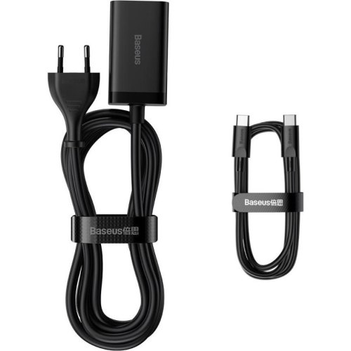 Baseus Wall Charger GaN3 Pro 2xUSB 2xType-C 65W Black with USB-C (CCGP040101)