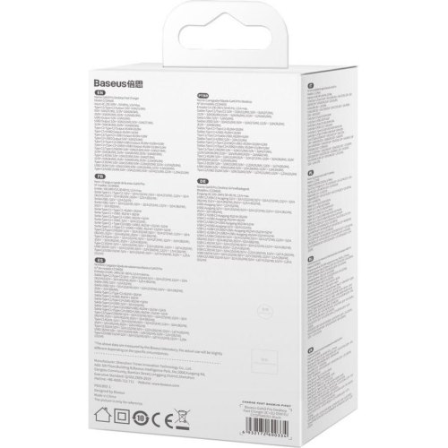 Baseus Wall Charger GaN3 Pro 2xUSB 2xType-C 65W Black with USB-C (CCGP040101)