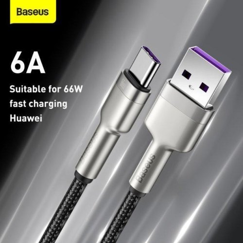 Baseus Cafule Metal Data Cable USB to Type-C 66W 2m Black (CAKF000201)
