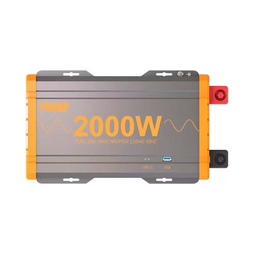 Інвертор PowMr POW-HV2K-12V 12V 220V 2000W, Чиста синусоїда, 1Shuko, 1 х USB-C, 1 х USB-A