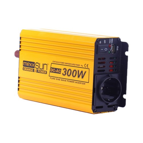 Інвертор Mexxsun MXSPSW-300 12V/220V, 300W з правильною синусоїдою, 1 універсальна розетка, клеми