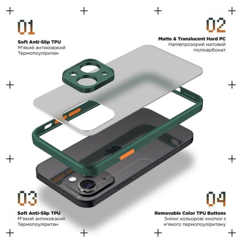 Чохол-накладка ArmorStandart Frosted Matte для Samsung A54 5G (A546) Dark Green (ARM66718)