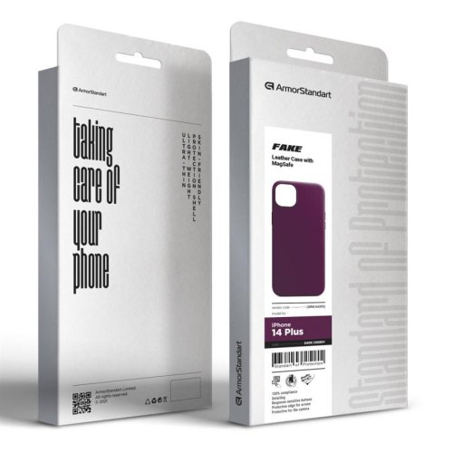 Чохол-накладка ArmorStandart FAKE Leather Case для Apple iPhone 14 Plus Dark Cherry (ARM64395)