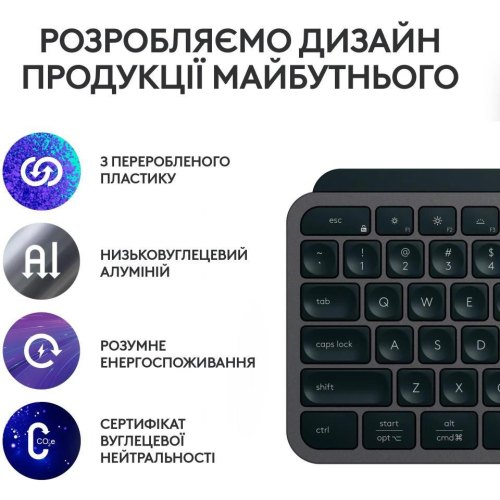 Клавіатура бездротова Logitech MX Keys S Graphite (920-011593)