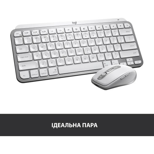Клавіатура бездротова Logitech MX Keys Mini For Mac Minimalist Wireless Illuminated Pale Grey (920-010526)