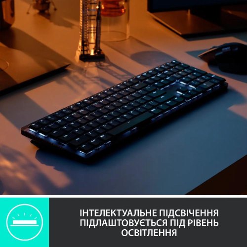 Клавіатура бездротова Logitech MX Mechanical Graphite Tactile (920-010757)