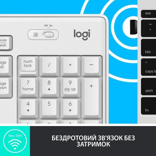 Комплект (клавіатура, миша) бездротовий Logitech MK295 Combo White USB (920-009824)