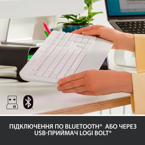 Клавіатура бездротова Logitech Signature K650 US OffWhite USB (920-010977)