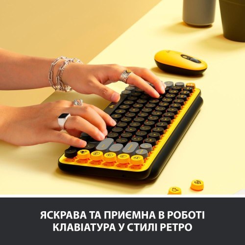 Клавіатура бездротова Logitech Pop Wireless Blast Yellow (920-010735)