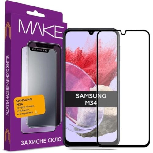 Захисне скло MAKE для Samsung M34 (M346) Black