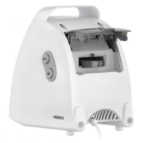 М'ясорубка Ardesto, 1900Вт, 1.8кг/хв, 3 решітки, насадка для ковбас, кеббе, 4 терки, пластик, білий