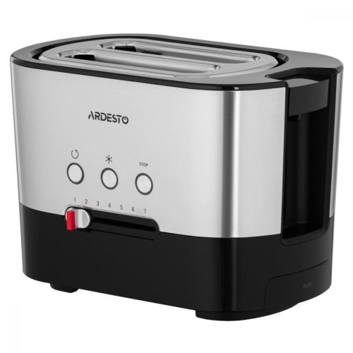 Тостер Ardesto Steel Collection 1000Вт, метал/пластик, сріблясто-чорний