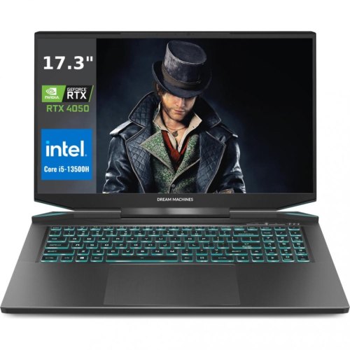 Ноутбук Dream Machines RG4050-17 17.3FHD, Intel i5-13500H, 16, F500GB, NVD4050-6, DOS, чорний