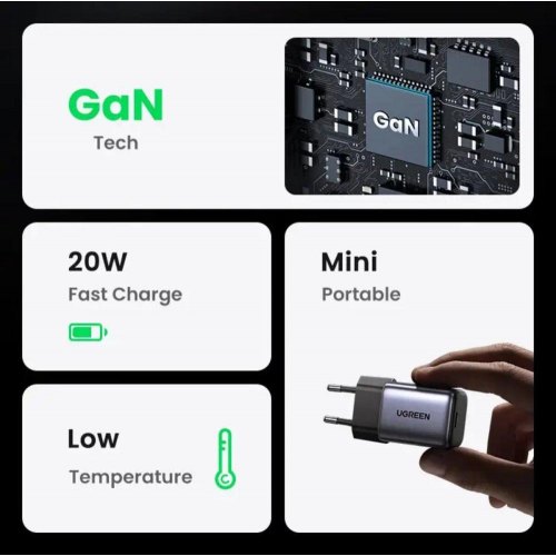 Мережевий зарядний пристрій UGREEN CD318 Nexode mini 20W Charger EU (UGR-90664)