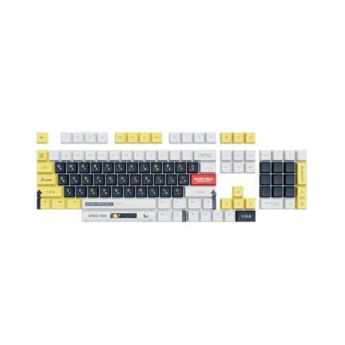 Набір кейкапів DARK PROJECT PBT keycaps,  ENG/UA/RU White/Yellow (KS-1036)