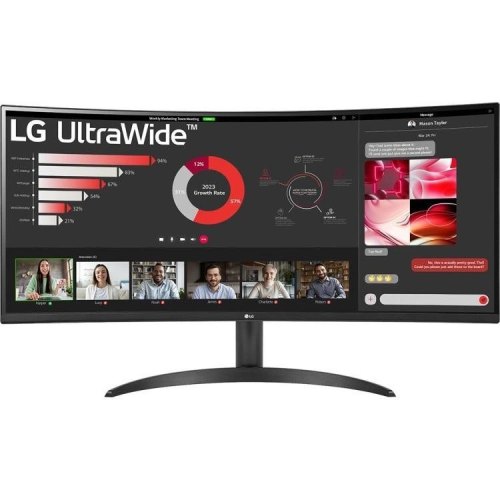 Монітор LG 34 34WR50QC-B 2xHDMI, DP, Audio, VA, 3440x1440, 21:9, 100Hz, sRGB 99%, CURVED, FreeSync, HDR10