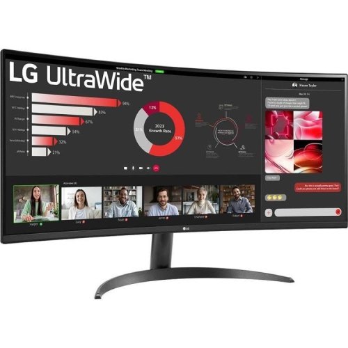 Монітор LG 34 34WR50QC-B 2xHDMI, DP, Audio, VA, 3440x1440, 21:9, 100Hz, sRGB 99%, CURVED, FreeSync, HDR10