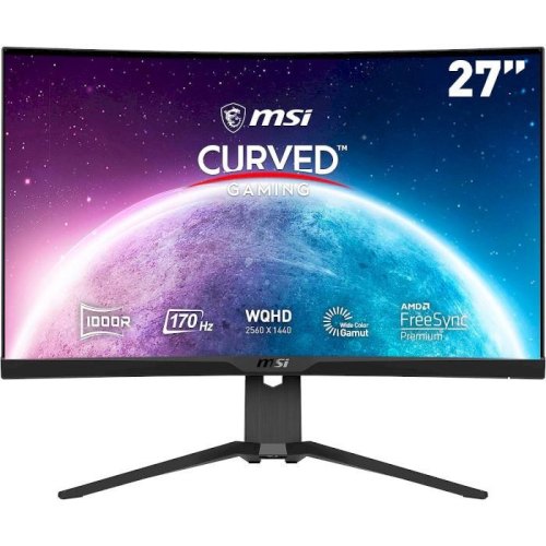 Монітор MSI 27 G272CQP, 2xHDMI, DP, Audio, VA, 2560x1440, 170Hz, 1ms, sRGB 113%, CURVED, AdaptiveSync, HAS