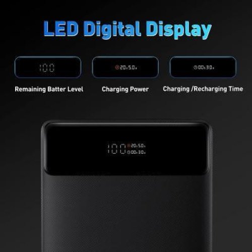 Зовнішній акумулятор (павербанк) Baseus Blade Digital Display 20000 mAh PD 100W Black (PPDGL-01, PPBLD100-S, PPBL000201)