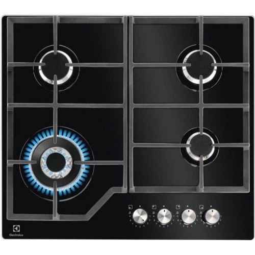 Варильна поверхня Electrolux газова на склі, 60см, чавун, чорний