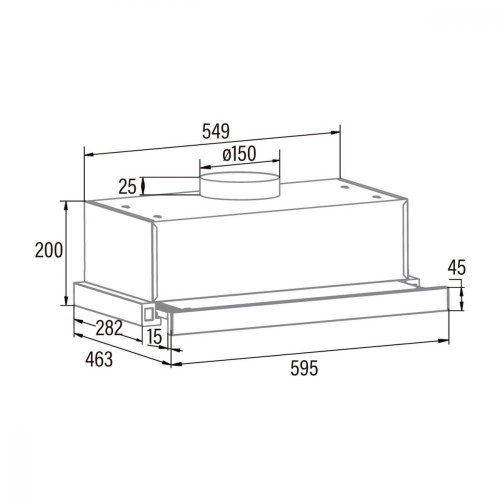 Витяжка Cata телескопічна, 60см, 700м3год, TFB-5160 X, нерж