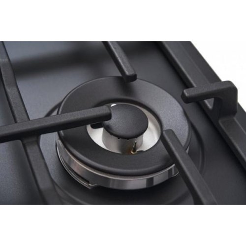 Варильна поверхня Whirlpool газова, 60см, чавун, конфорка з подвійним рядом полум'я, чорний