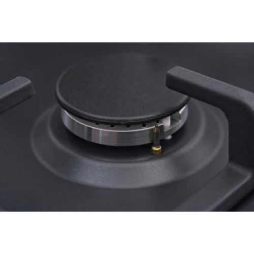 Варильна поверхня Whirlpool газова, 60см, чавун, конфорка з подвійним рядом полум'я, чорний