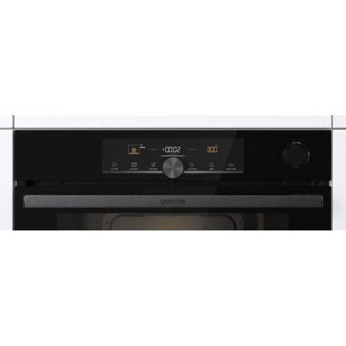 Духова шафа Gorenje електрична, 77л, A+, пара, дисплей, 300 °C, Wi-Fi, чорний