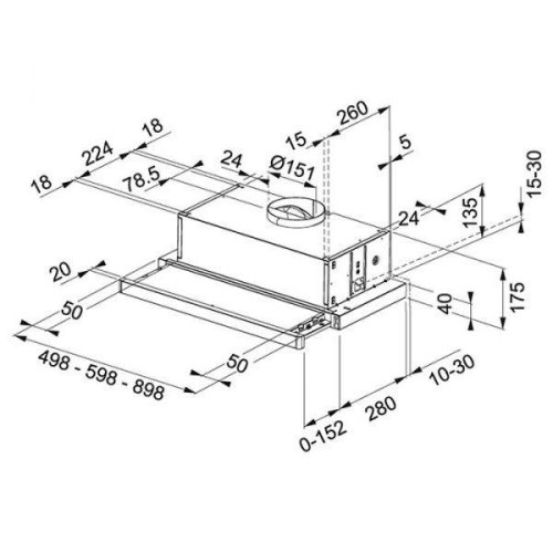 Витяжка Franke телескопічна Flexa, 60см, 518м3ч, FTC632LWH, білий