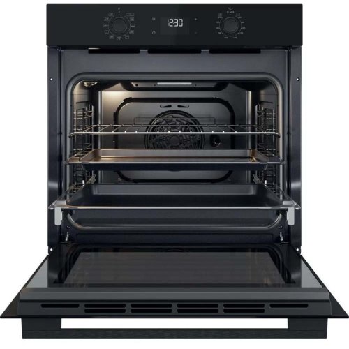 Духова шафа Whirlpool електрична, 71л, A+, дисплей, конвекція, телескопічні напрямні, чорний