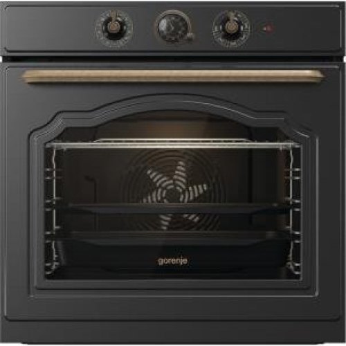 Духова шафа Gorenje електрична, 77л, A+, пара, дисплей, чорний