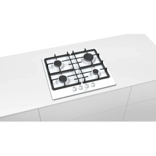 Варильна поверхня Bosch  газова на склі, 60см, чавун, білий