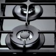 Варильна поверхня Whirlpool газова на склі, 60см, чавун, конфорка з подвійним рядом полум'я, чорний