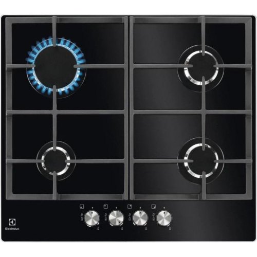 Варильна поверхня Electrolux газова на склі, 60см, чавун, чорний