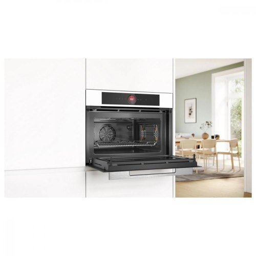 Духова шафа Bosch електрична компактна, 45л, A, дисплей, конвекція, ф-ція мікрохвиль, білий
