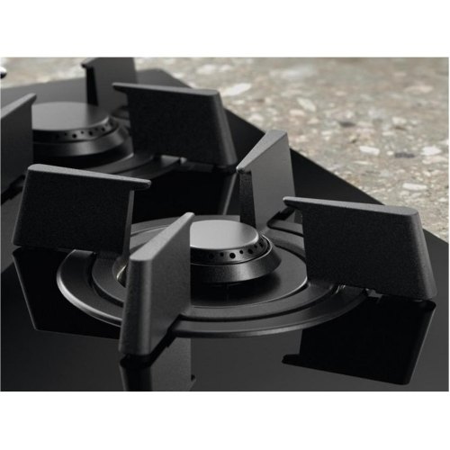 Варильна поверхня Electrolux газова на склі, 60см, чавун, електрон. керування, Hob2Hood, чорний