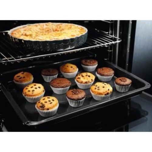 Духова шафа Electrolux електрична, 65л, A, дисплей, конвекція, телескопічні напрямні, чорний+нерж