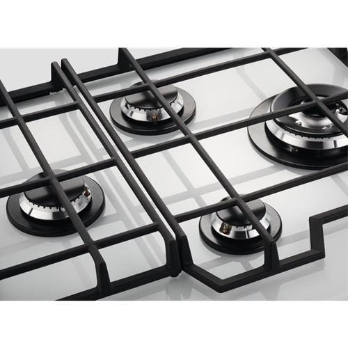 Варильна поверхня Electrolux газова на склі, 60см, чавун, білий