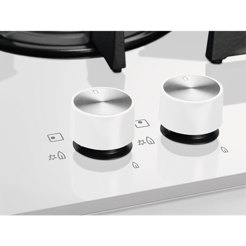 Варильна поверхня Electrolux газова на склі, 60см, чавун, білий