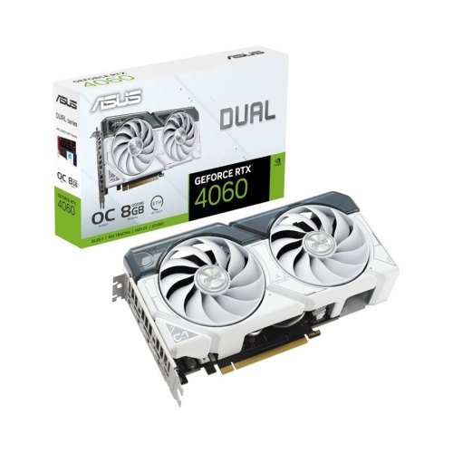 Відеокарта ASUS RTX 4060 Dual White OC Edition 8GB GDDR6 (128bit) (2535/17000) (1 x HDMI, 3 x DisplayPort) (DUAL-RTX4060-O8G-WHITE)