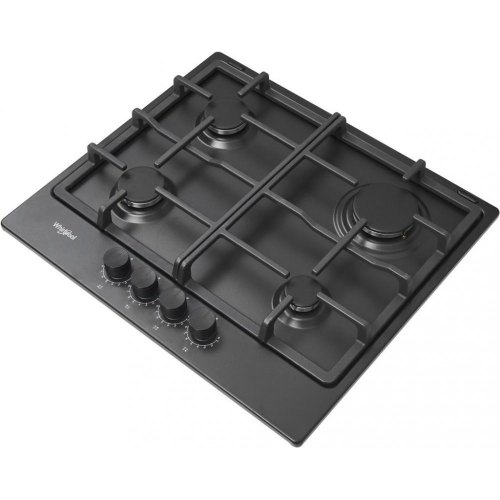 Варильна поверхня Whirlpool газова, 60см, чавун, турбо-конфорка, чорний
