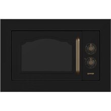 Мікрохвильова піч Gorenje вбудовувана Retro, 23л, міх. управл., 800Вт, гриль, чорний